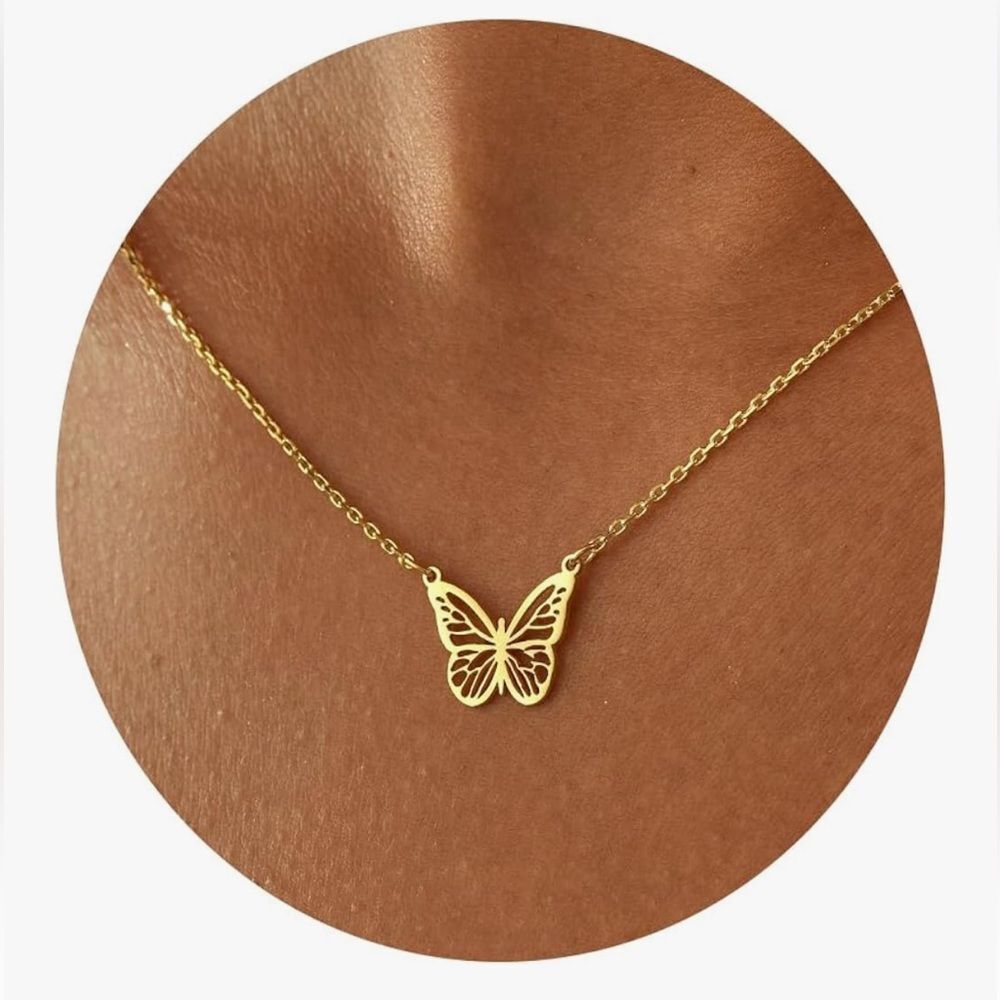 NEW 14K Gold Plated Elegant Gold Butterfly Necklace